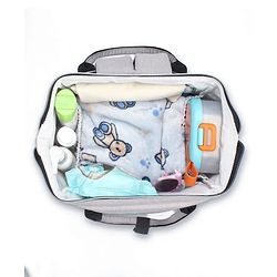 Babyhug Spacious and Multifunctional Denim Diaper Backpack - Safari Green| Wide Fish Mouth Opening| Insulated Feeding Bottle Pouches| Wipes Dispenser| Easy Access Back Opening