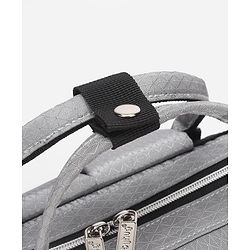 Babyhug Premium Multifunctional and Spacious Textured Diaper Backpack - Grey| 100% Polyester| Wide Fish Mouth Opening| Insulated Feeding Bottle Pouches| Wipes Dispenser| Easy Access Back Opening