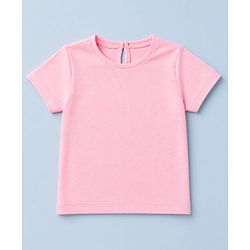 Babyhug Twill Woven Frock and Tee with Half Sleeves and Floral Print - White