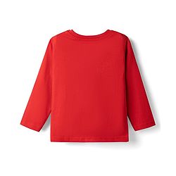 Babyhug Disney Single Jersey Full Sleeves T-shirt With Mickey Mouse Graphic - Red