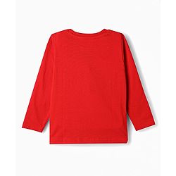 Babyhug Disney Single Jersey Full Sleeves T-shirt With Mickey Mouse Graphic - Red