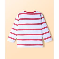 Babyhug Disney Cotton Single Jersey Knit T-Shirt with Full Sleeves and Mickey Mouse and Friends Print - Red