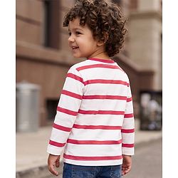 Babyhug Disney Cotton Single Jersey Knit T-Shirt with Full Sleeves and Mickey Mouse and Friends Print - Red