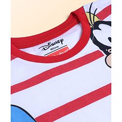 Babyhug Disney Cotton Single Jersey Knit T-Shirt with Full Sleeves and Mickey Mouse and Friends Print - Red