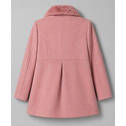 Babyhug Woven Trench Coat with Full Sleeves and Bow Detail - Pink