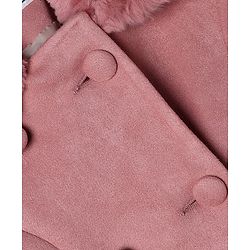 Babyhug Woven Trench Coat with Full Sleeves and Bow Detail - Pink