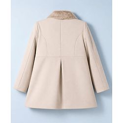 Babyhug Woven Trench Coat with Full Sleeves and Bow Detail - Pink