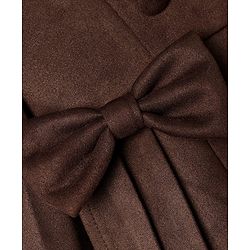 Babyhug Woven Trench Coat with Full Sleeves and Bow Detail - Brown
