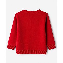 Babyhug Knit Full Sleeves Sweater Set With I Love Mom Design - Red