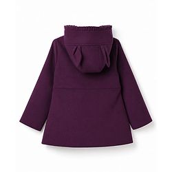 Babyhug Woven A-Line Hoodie with Full Sleeves and Fur Lining - Purple
