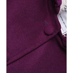 Babyhug Woven A-Line Hoodie with Full Sleeves and Fur Lining - Purple