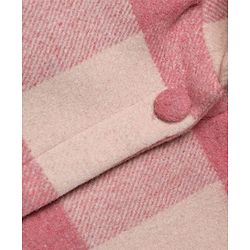 Babyhug Suede Woven Checked Hooded Jacket with Full Sleeves - Pink