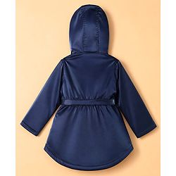 Babyhug Woven Hooded Jacket with Full Sleeves and Star Patch in Navy Blue for 2-3 Years