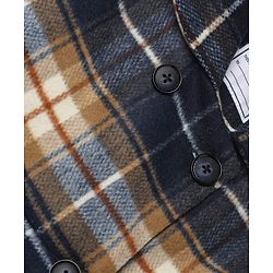 Babyhug Woven Full Sleeves  Checked Coat - Navy Blue