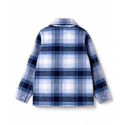 Babyhug Woven Coat with Full Sleeves and Checks Print - Light Blue