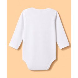 Babyhug 100% Cotton Knit Full Sleeves Striped & Printed Onesies Pack of 3 - Navy Blue & White