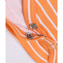Babyhug 100% Cotton Interlock Knit Full Sleeves Striped Onesies With Zebra Print Pack of 3 - White, Yellow & Orange