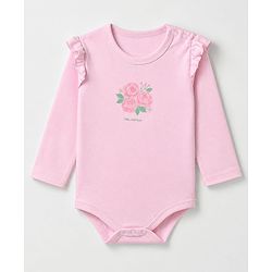 Babyhug Interlock Knit 100% Cotton Full Sleeves Onesies With Floral Print Pack of 3 -white, Pink & Light Pink