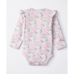 Babyhug Interlock Knit 100% Cotton Full Sleeves Onesies With Floral Print Pack of 3 -white, Pink & Light Pink