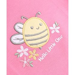Babyhug 100% Cotton Interlock Knit Full Sleeves Onesies With Floral, Cloud & Bee Print Pack of 3 - White, Pink & Light Pink