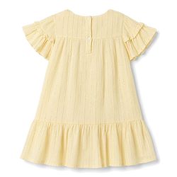Babyhug Woven Half Sleeves Solid One Piece Dresses - Yellow