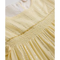 Babyhug Woven Half Sleeves Solid One Piece Dresses - Yellow
