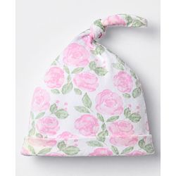 Babyhug 100% Cotton Interlock Knit Full Sleeves Onesies with Leggings & Cap With Floral Print - Pink