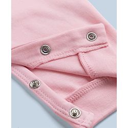 Babyhug 100% Cotton Interlock Knit Full Sleeves Romper With Floral Print & Headband - Pink