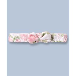 Babyhug 100% Cotton Interlock Knit Full Sleeves Romper With Floral Print & Headband - Pink