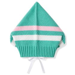 Babyhug Knit Full Sleeves Striped Sweater Set With Cap & Booties - Mint