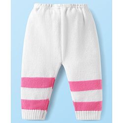 Babyhug Knit Full Sleeves Striped Sweater Set with Cap & Booties - Pink