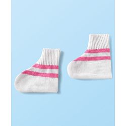 Babyhug Knit Full Sleeves Striped Sweater Set with Cap & Booties - Pink