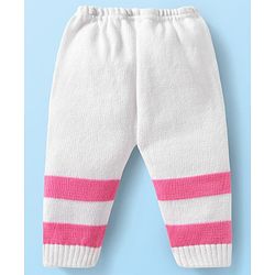 Babyhug Knit Full Sleeves Striped Sweater Set with Cap & Booties - Pink