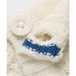 Babyhug Knit Full Sleeves Color Block Regular Pullovers with Have a Good Day Tiger Patch - Blue, Yellow
