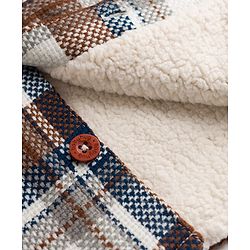 Babyhug Woven Full Sleeves Checked Hoodies - Brown