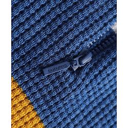 Babyhug Knit Full Sleeves Striped Pullover - Navy Blue