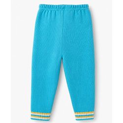 Babyhug Knit Full Sleeves Sweater Set With Striped Design - Blue
