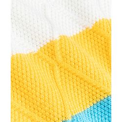 Babyhug Knit Full Sleeves Sweater Set With Striped Design - Blue