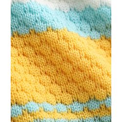 Babyhug Knit Full Sleeves Striped Sweater Set - Sky Blue