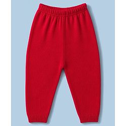 Babyhug Knit Full Sleeves  Sweater Set with Heart & Floral Design - Red