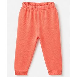 Babyhug Knitwear Sweater and Pant Full Sleeves with Full Length and Hearts Design in Peach for 3-6 Months