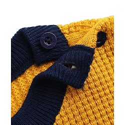 Babyhug Knit Full Sleeves Sweater Set with Color Block Design - Navy Blue