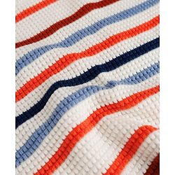 Babyhug Male Knit Full Sleeves Striped Sweater Set - White