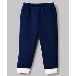 Babyhug Male Knit Full Sleeves Striped Sweater Set - White