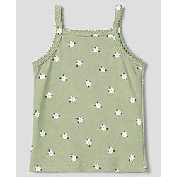 Babyhug 100% Cotton Single Jersey Knit Sleeveless Floral & Lemon Printed Slips Pack of 3 - White Pink & Green