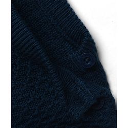Babyhug Knit Full Sleeves Textured Sweater Set - Teal Blue
