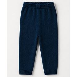 Babyhug Knit Full Sleeves Textured Sweater Set - Teal Blue