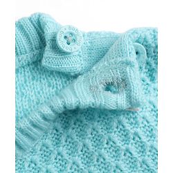 Babyhug Knit Full Sleeves Textured Sweater Set - Teal Blue