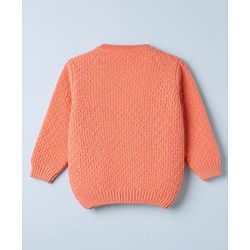 Babyhug Knit Full Sleeves Textured Sweater Set - Teal Blue