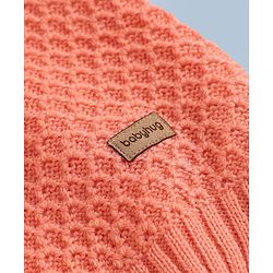 Babyhug Knit Full Sleeves Textured Sweater Set - Teal Blue